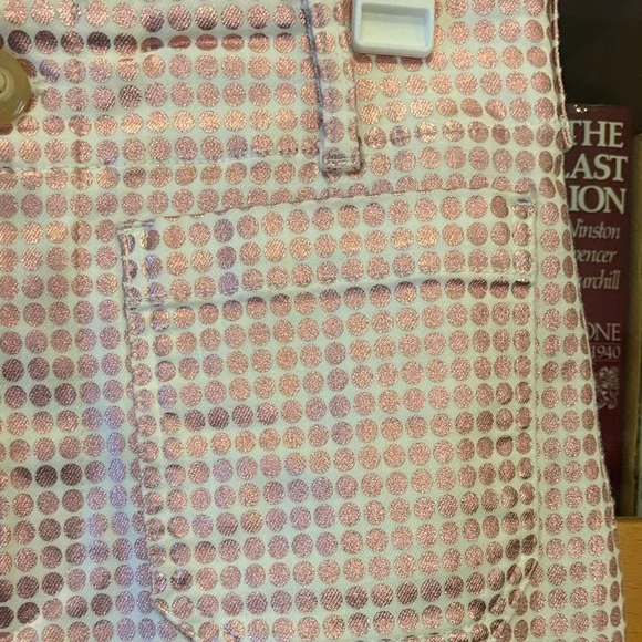 Anthropologie Pink and White Polka Dot Cropped Pants - Picture 5 of 11